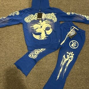 Hellstar Blue and White Sweater Set